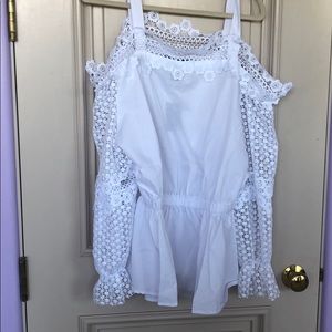 Ashley stewart white lace top